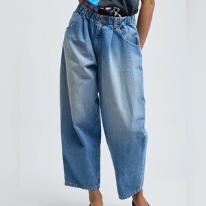 Rentrayage SILVERLAKE ELASTIC WAIST JEANS (LIGHT WASH BLUE)